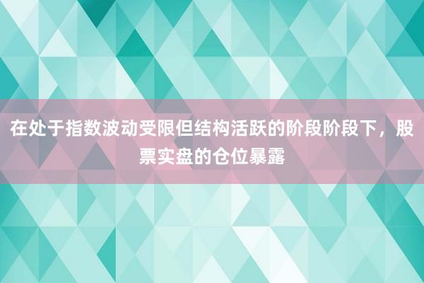 在处于指数波动受限但结构活跃的阶段阶段下，股票实盘的仓位暴露