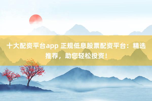 十大配资平台app 正规低息股票配资平台：精选推荐，助您轻松投资！