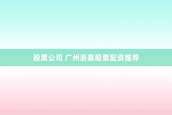 股票公司 广州浙嘉股票配资推荐