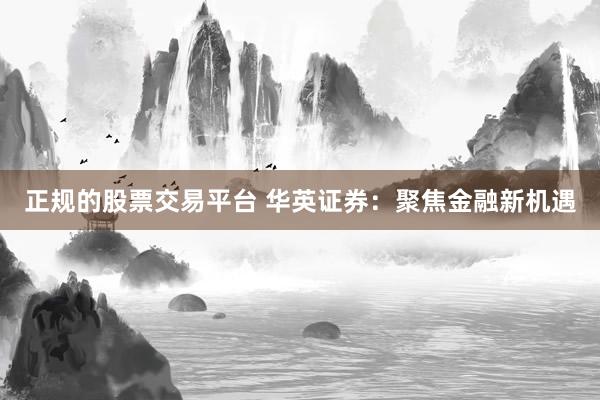 正规的股票交易平台 华英证券：聚焦金融新机遇